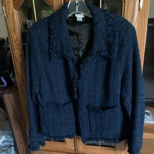 Raaga 100% cotton, black and blue weave, blazer